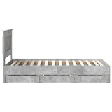 Bed Frame with Drawer Concrete Grey 100 x 200 cm Engineer Wood 3410200