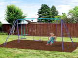 Metal Swing Set, with Seesaw, Adjustable Height, for Ages 3 Years, Purple T3398P348087