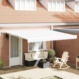 Retractable Awning Manual White 400 x 300 cm Fabric 3330625