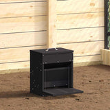 Chicken Treadle Feeder Black 33 x 42 x 40 cm Cold-Rolled Steel 874690