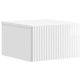 Wall-Mounted Bedside Cabinet with Drawer 2 pcs High Gloss White 898434