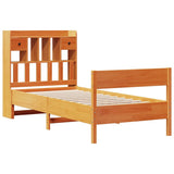 Bookcase Bed without Mattress Wax Brown 100x200 cm Solid Wood Pine 3323034