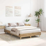 Bed Frame No Mattress Artisan Oak 135x190 cm Double Engineered Wood 861074