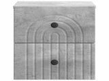 Wall-Mounted Bedside Cabinet with Drawer 2 pcs Concrete Grey 898132