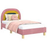 Children's Bed Frame with Headboard Pink 80 x 160 cm Velvet 42011007