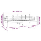 Day Bed without Mattress White Solid Wood Pine 90x190 cm Single 820368