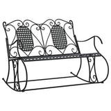 Rocking Bench Black Steel Standard Rocking Bench Rectangular 318829
