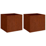Planters 2 pcs 32x30x29 cm Corten Steel 821548