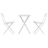 Folding Bistro Set 3 pcs White Steel 42002968