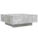 Coffee Table with LED Lights Concrete Grey 80x80x31 cm 836591