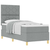 Box Spring Bed with Headboard Light grey 80 x 200 cm Fabric 3339651