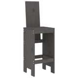 Garden Bar Set Grey Solid Pine Wood Large Footrest 3157789