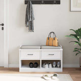 Hallway Bench SANDNES White 87x40x50 cm Solid Wood Pine 4010462