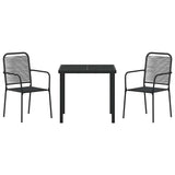 Garden Dining Set 3 pcs Black Powder-Coated Steel 3379156