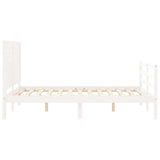Bed Frame without Mattress White Small Double Solid Wood 3194997