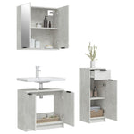 ZNTS 3 Piece Bathroom Cabinet Set Concrete Grey Engineered Wood 3115871