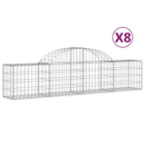 Arched Gabion Baskets 8 pcs 200x30x40/60 cm Galvanised Iron 3146053