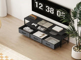 TV Stand Cabinet with 3 Foldable Drawers - Black T3398P343258