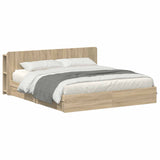 Bed Frame with Storage Sonoma Oak 180 x 200 cm Engineered Wood 3433603