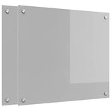 Kitchen Backsplash 2 pcs Light Grey 70 x 60 cm Tempered Glass 3415448