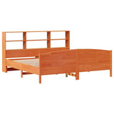 Bookcase Bed without Mattress Wax Brown 200x200cm Solid Wood Pine 3323094