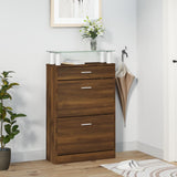 Shoe Cabinet Brown Oak 63x24x104 cm Engineered Wood 342569