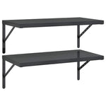 Wall Shelves 2 pcs 75x40 cm Black Stainless Steel 3214514