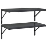 Wall Shelves 2 pcs 75x40 cm Black Stainless Steel 3214514