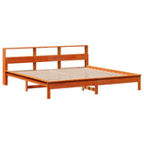 Bed Frame without Mattress Wax Brown 200x200 cm Solid Wood Pine 3309727