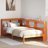 Bookcase Bed without Mattress Wax Brown 75x190 cm Solid Wood Pine 3324343