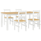 5 Piece Dining Set PANAMA White Solid Wood Pine 3345190