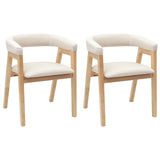 Dining Chairs 2 pcs Natural 54 x 57 x 73 cm Solid Rubber Wood 42020422