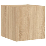 4 Piece TV Wall Units with LED Sonoma Oak Engineered Wood 3216806