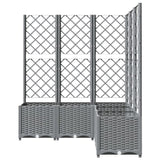 Garden Planter with Trellis Light Grey 120x120x136 cm PP 153278
