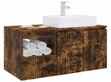 Bathroom Furniture Set 2 pcs Smoked Oak Engineered Wood 3404059