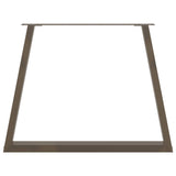 Dining Table Legs V-Shape 3 pcs Natural Steel 90x cm Steel 4012595