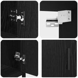 Bathroom Furniture Set 3 pcs Black Oak Engineered Wood 3402467