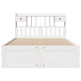 Bookcase Bed without Mattress White 140x200 cm Solid Wood Pine 3308961