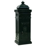 Pillar Letterbox Green Cast aluminium Large Decorative Inlays 43890