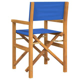 Folding Director's Chair Blue Solid Wood Teak 4008509