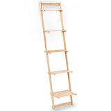 246438 Ladder Wall Shelf Cedar Wood 41,5x30x176 cm