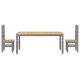 3 Piece Dining Set PANAMA Grey Solid Wood Pine 3345207