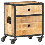 Bedside Cabinet 40x30x50 cm Rough Mango Wood 286379