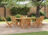 Garden Dining Set 7 pcs Brown Solid Teak Wood 3155338