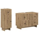 2 Piece Bathroom Cabinet Set EDE Artisan Oak Engineered Wood 3417665