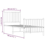 Metal Bed Frame without Mattress with Footboard White 80x200cm 350940