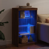 Sideboard with LED Lights Brown Oak 60.5x37x100 cm 836713