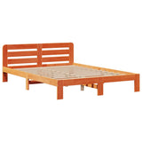 Bookcase Bed without Mattress Wax Brown 140x200 cm Solid Wood Pine 3309964