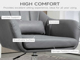 Swivel Microfibre Accent Chair for Living Room Contemporary Vanity Armchair with Adjustable Height T3398P329611