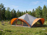 Tipi Tent Grey and Orange 18-Person Polyester and Steel 42028621